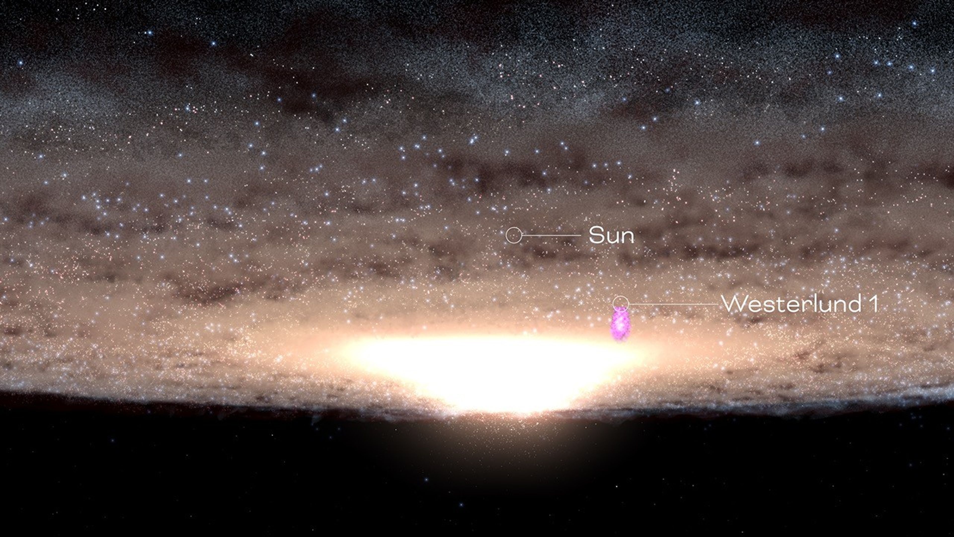 A view of the underside of the Milky Way galaxy