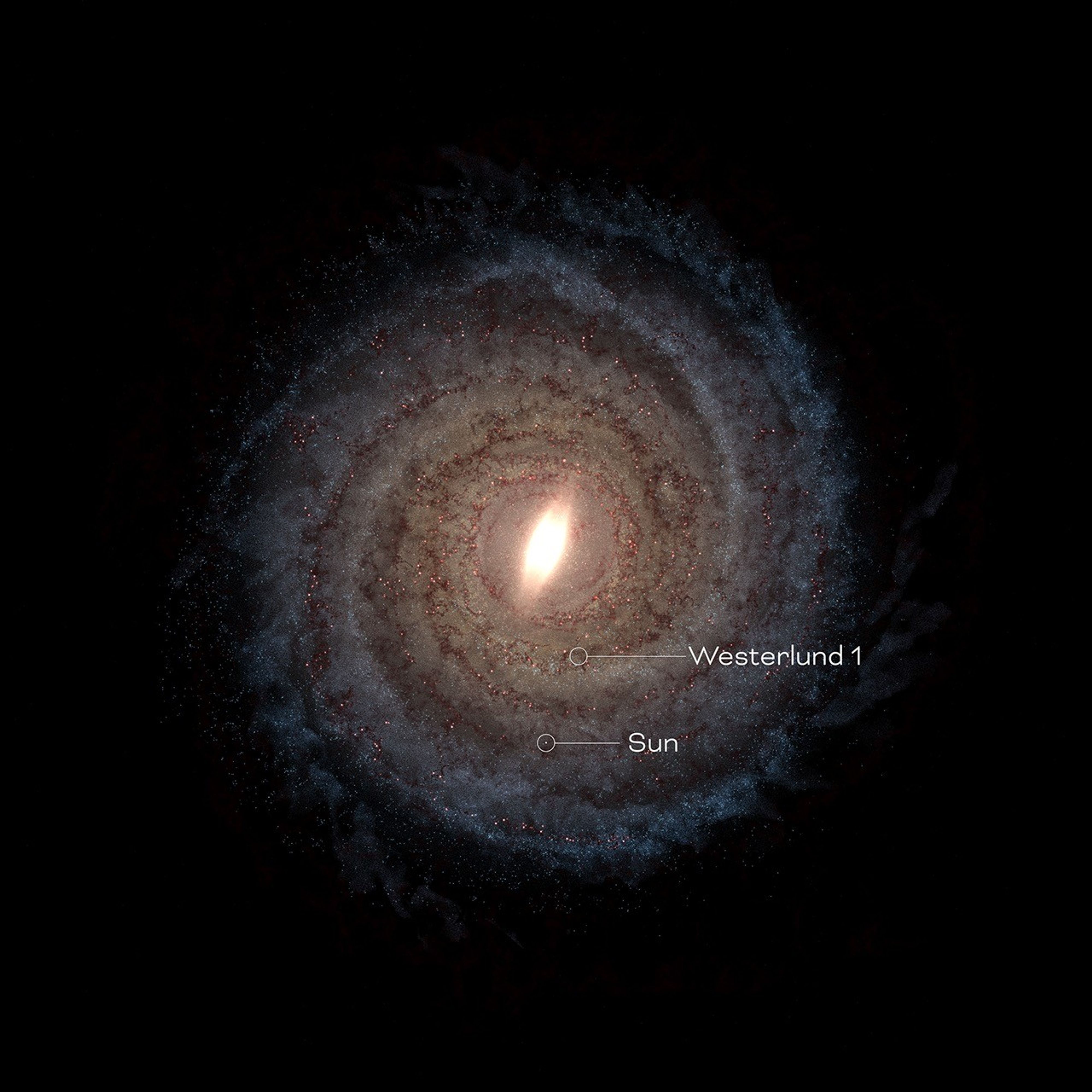 A top-down view of the Milky Way galaxy