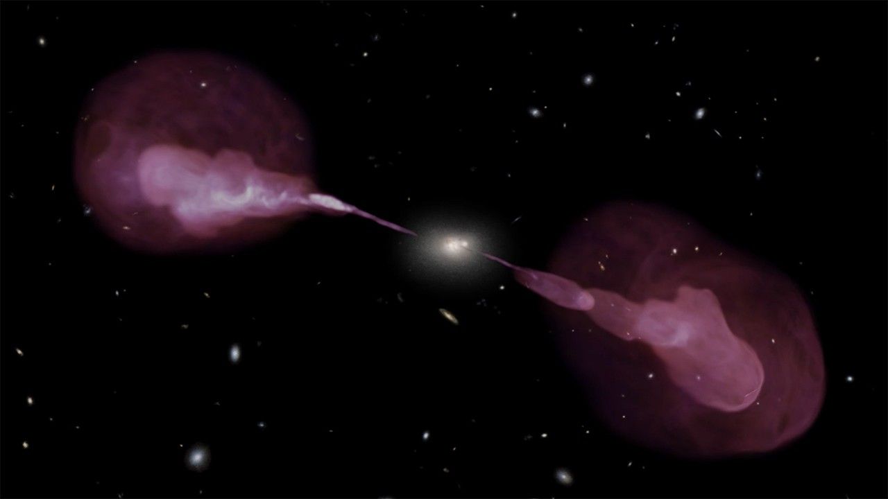 Active Galaxy Hercules A: Visible and Radio Comparison - NASA Science