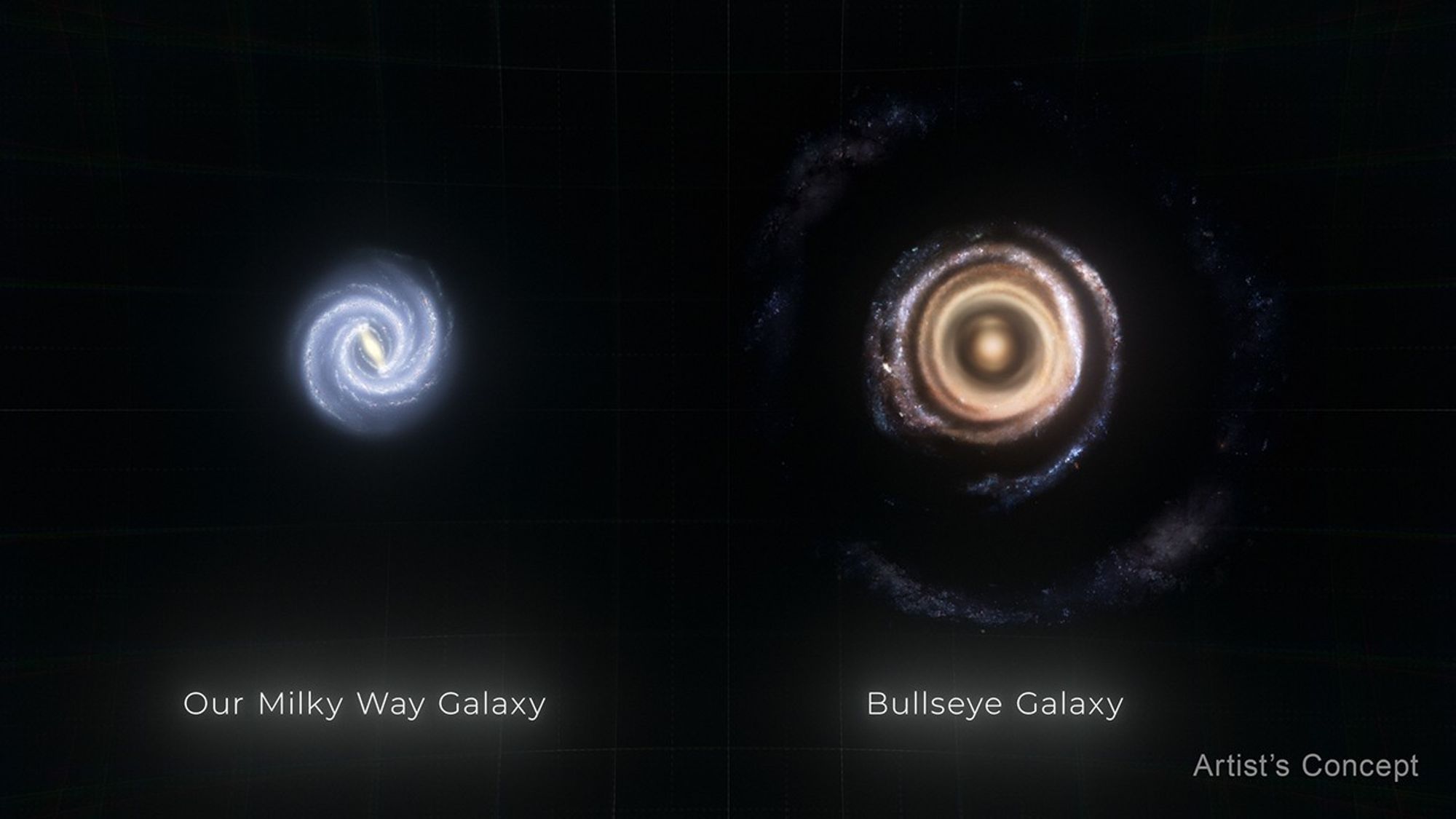 Galaxia con anillos y la Vía Láctea