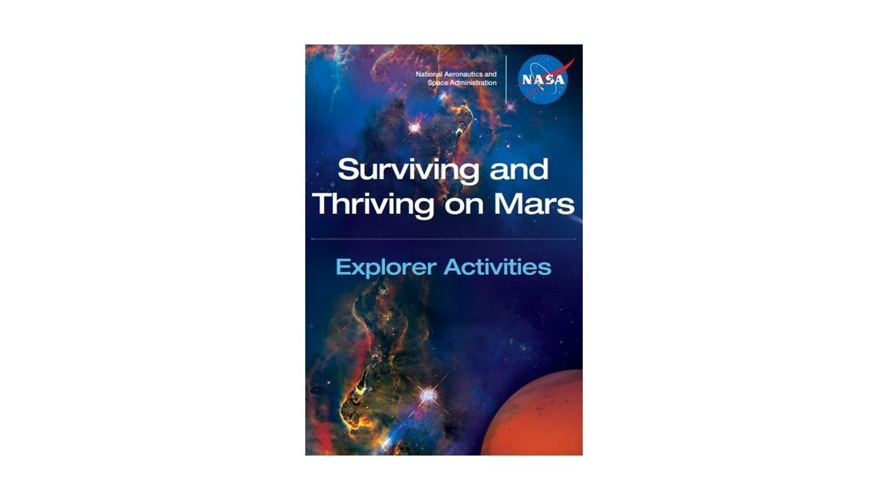 A gas cloud fills the left side of the cover. One-quarter of Mars is visible in the lower right corner.