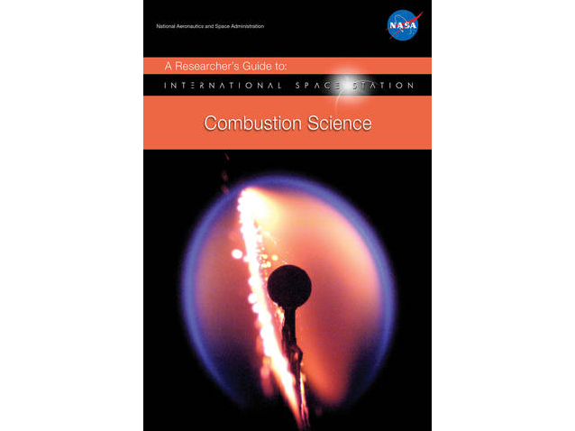 A black background holds a spherical flame in microgravity with ethylene flowing from a porous sphere into quiescent air. Glowing soot is trapped within the blue hydrocarbon flame, while a bright arc of large soot particles can be seen in the foreground. The test was conducted in NASA Glenn’s 2.2-Second Drop Tower as a prelude to the Flame Design experiment which is in development for conduct on the International Space Station as part of the Advanced Combustion via Microgravity Experiments (ACME) project. (Image credit: NASA, ACME project, Flame Design experiment).