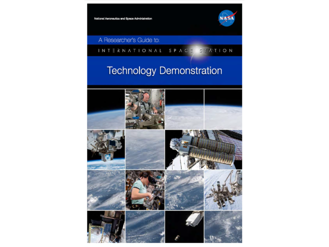 A series of images of astronauts, equipment, and experiments on ISS in squares overlaid on a background image of Earth from space.