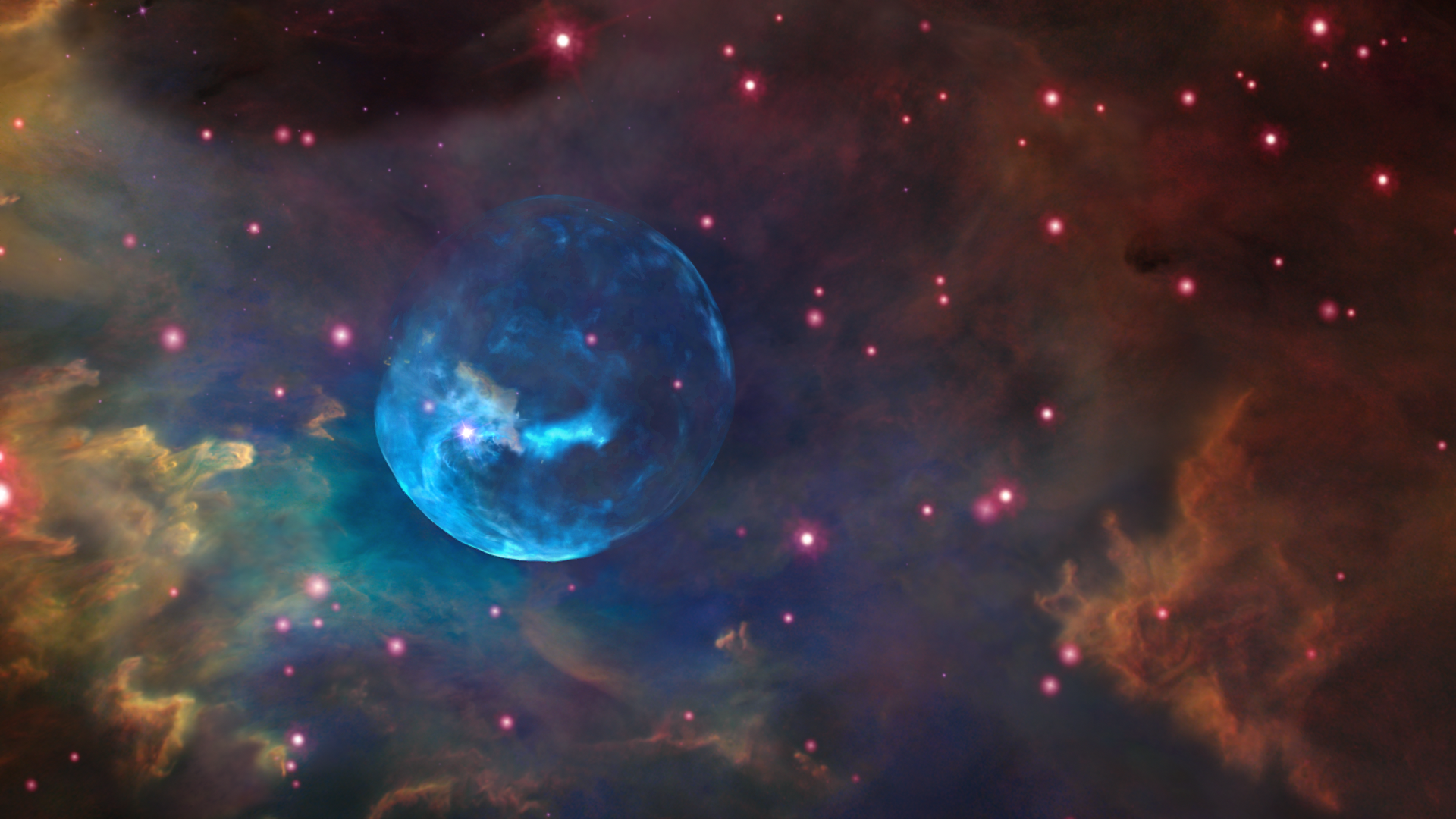 Winds and Radiation from a Massive Star in the Bubble Nebula