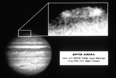 NASA Hubble Space Telescope Photographs Jupiter Aurora