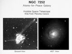 Merging galaxy NGC 7252 From the Ground (left) and From Hubble (right)