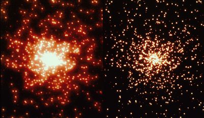 Hubble Images of Star Cluster Before and After Astronauts Fixed Hubble’s Flaw