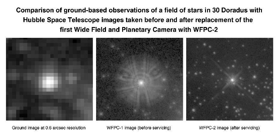 Hubble Space Telescope Images of a Bright Star in the Large Magellanic Cloud