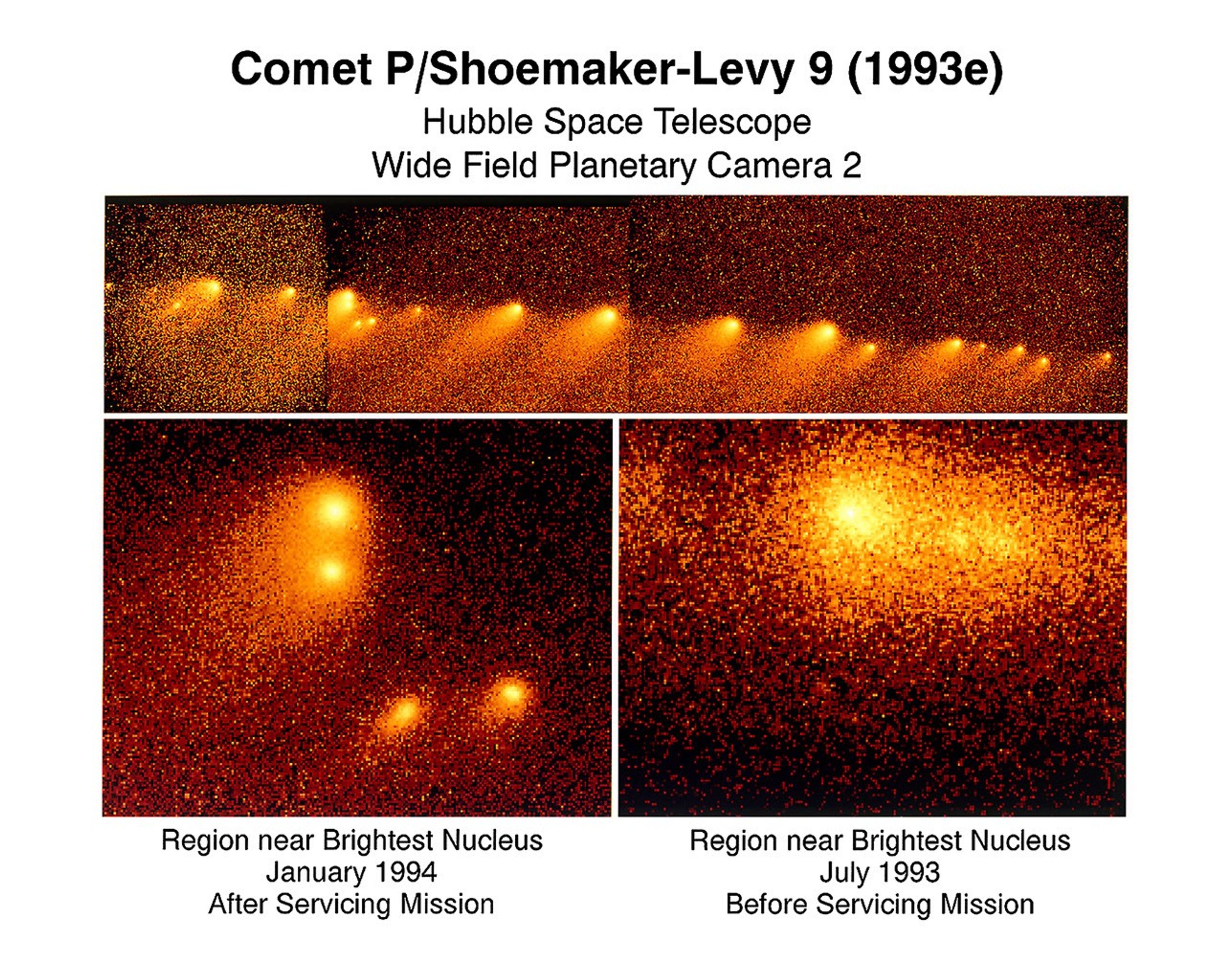 Hubble Space Telescope view of a Comet on a Collision Course with Jupiter