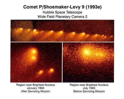 Hubble Space Telescope view of a Comet on a Collision Course with Jupiter