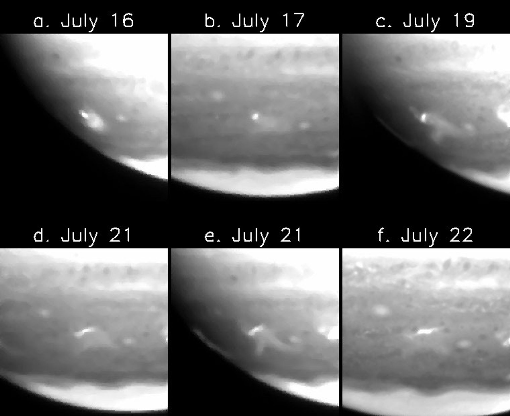 Hubble Shows Evolution of Ejecta from the "A" Comet Impact Site