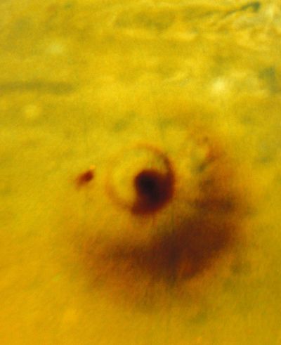 “Overhead” Projection of Large Comet Impact on Jupiter