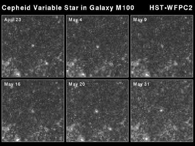Hubble Snapshots Capture Pulsation Rate of a “Stellar Milepost”