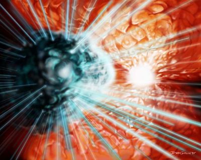 Hubble Discovers Powerful Laser Beamed from Chaotic Star