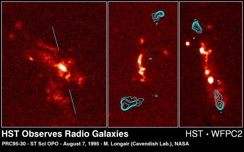 Hubble Sees Detailed New Structures in Three Radio Galaxies