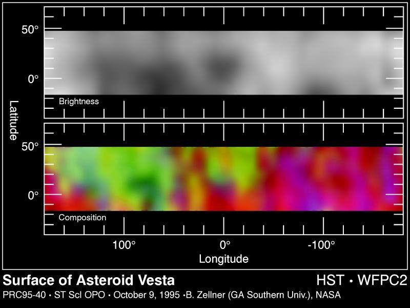 Hubble Maps the Asteroid Vesta