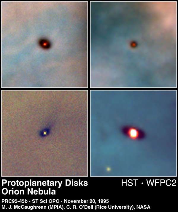 Planetary Systems in the Making: Dust and Gas Disks Around Young Stars in Orion Nebula