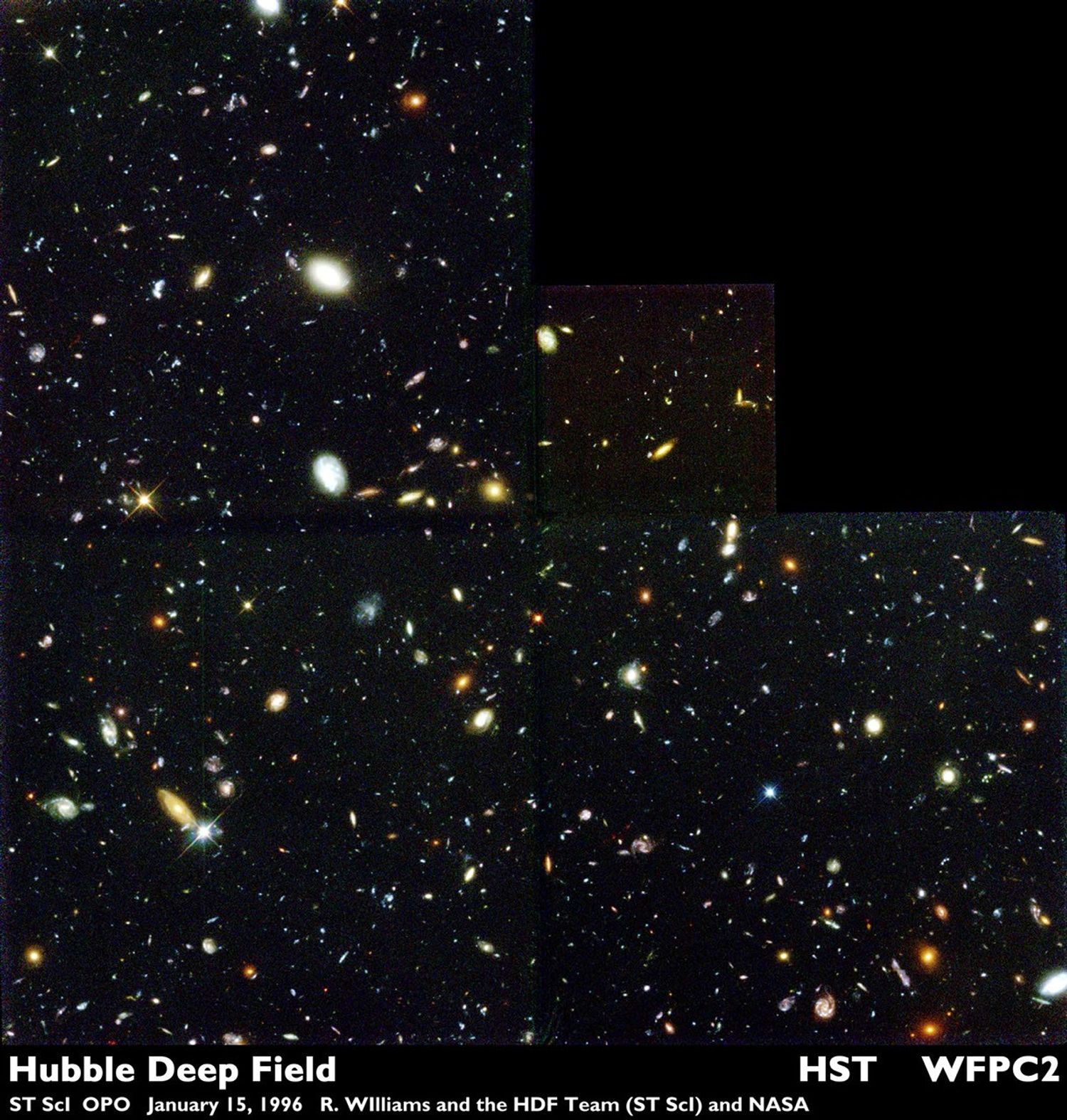 Hubble Deep Field Image at Half Resolution