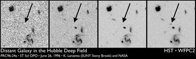 Distant Galaxy Identification Technique in Hubble Field