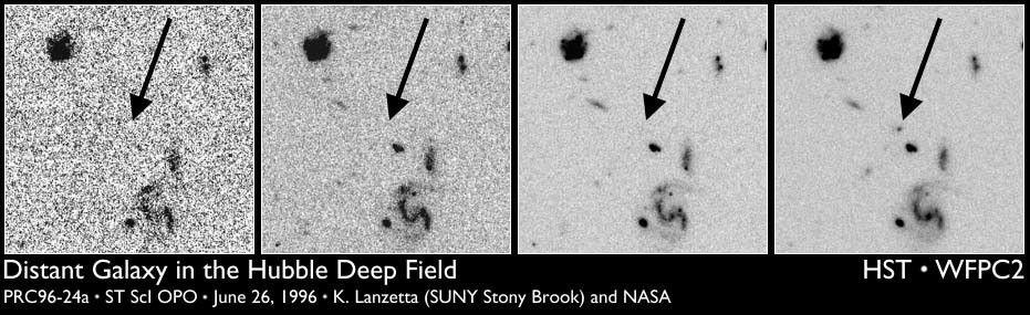 Distant Galaxy Identification Technique in Hubble Field