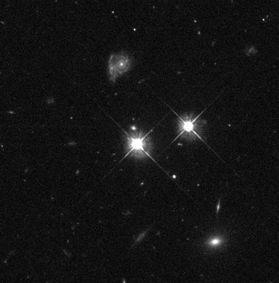 Hubble’s 100,000th Exposure Captures Image of Distant Quasar