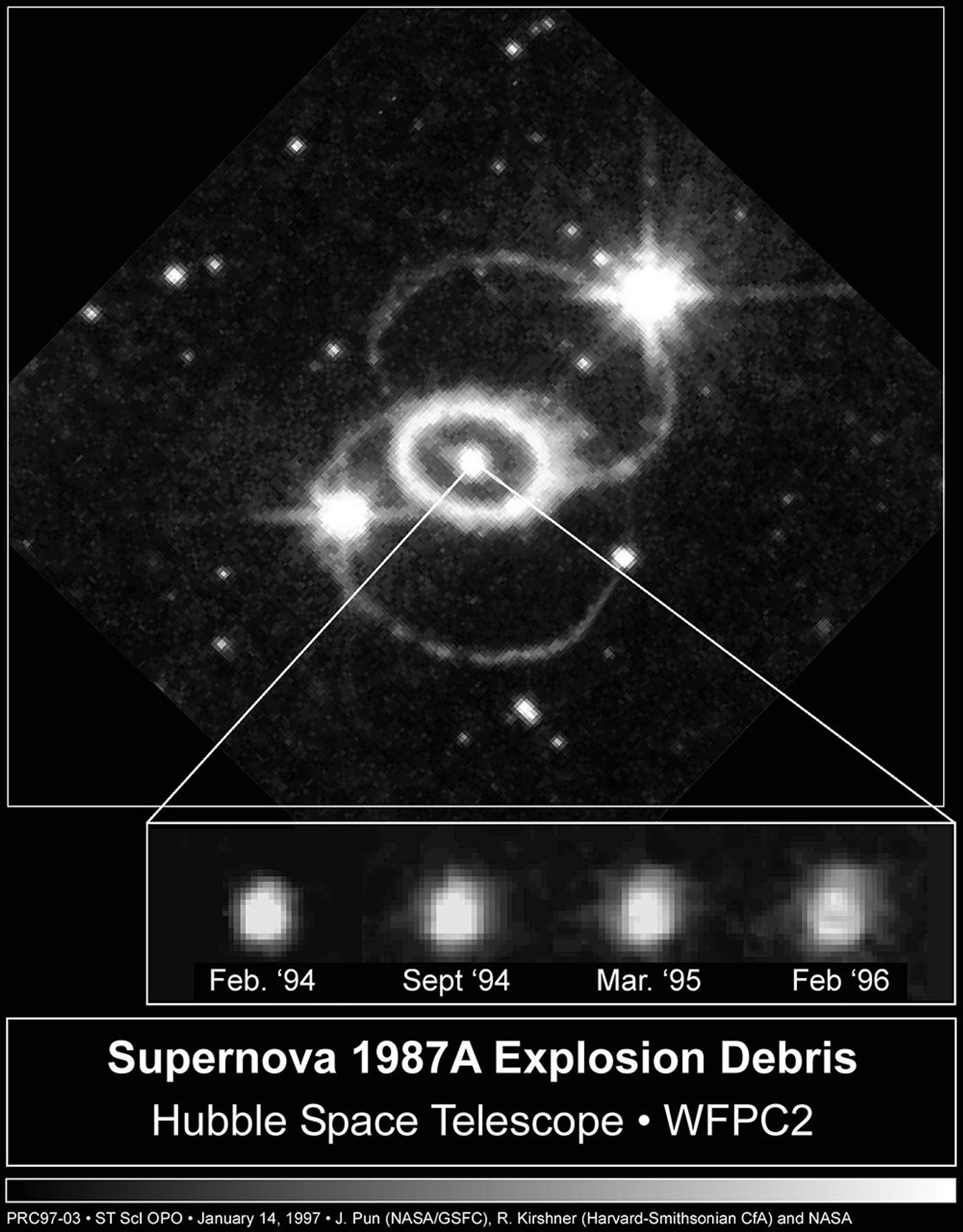Hubble Reveals Structure of Supernova 1987a Explosion Debris