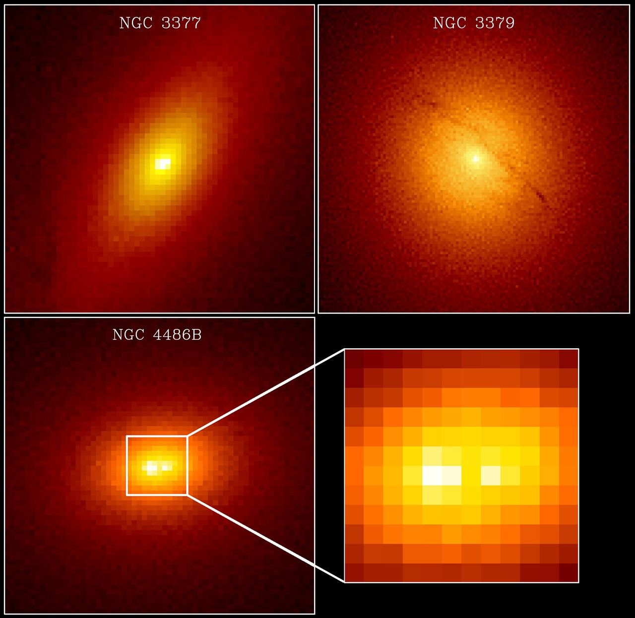 Massive Black Holes in Galaxies NGC 3377, NGC 3379 and NGC 4486b