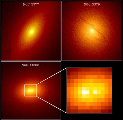Massive Black Holes in Galaxies NGC 3377, NGC 3379 and NGC 4486b