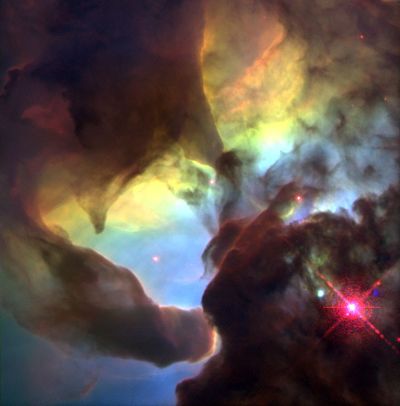 Giant “Twisters” in the Lagoon Nebula