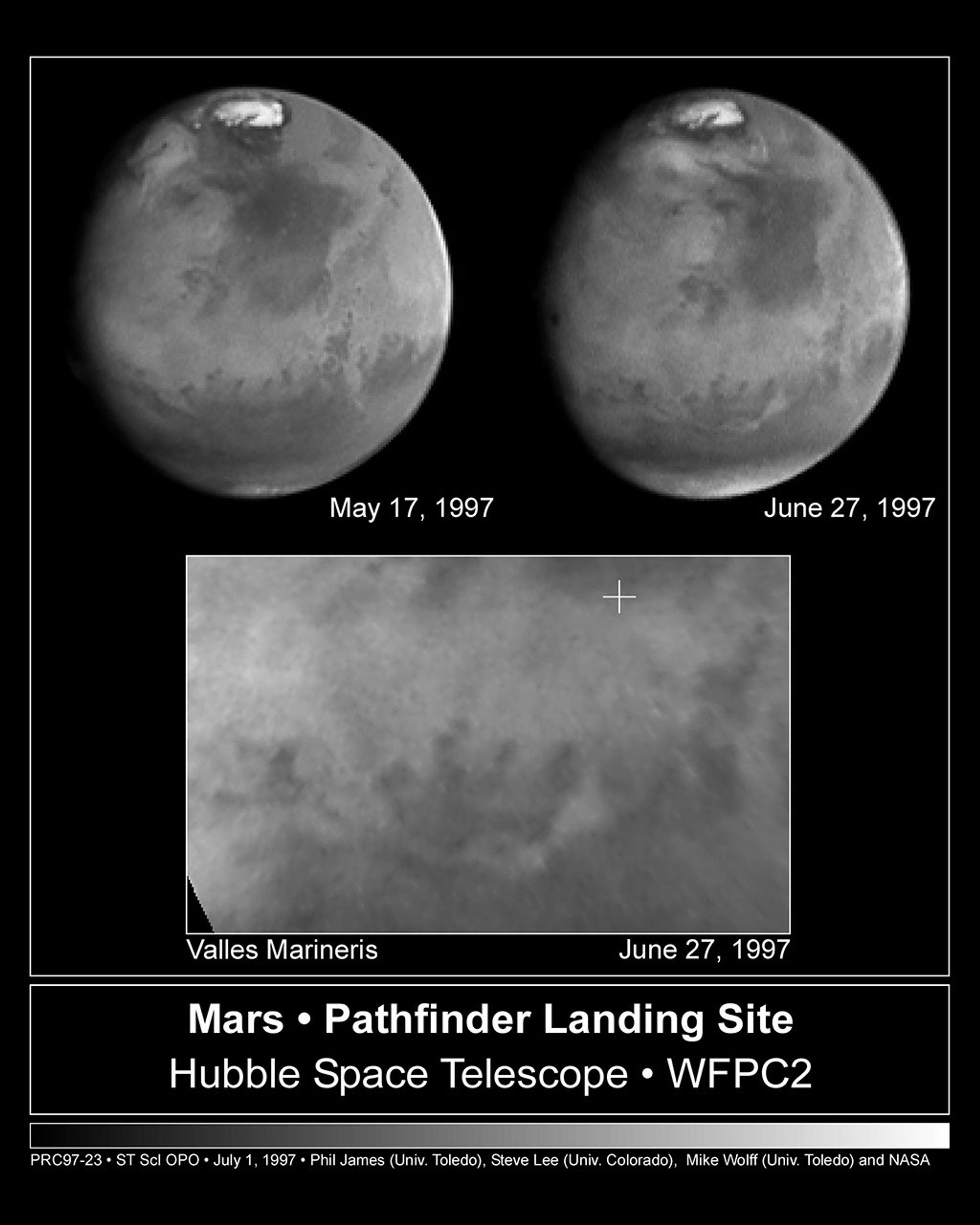Canyon Dust Storm, Cloudy Conditions for Pathfinder Landing on Mars