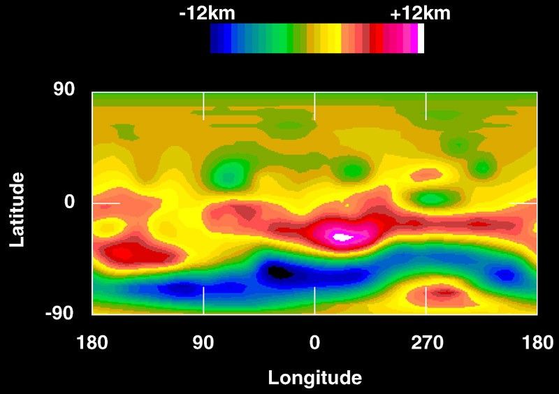 Topographic Map of Vesta's Surface