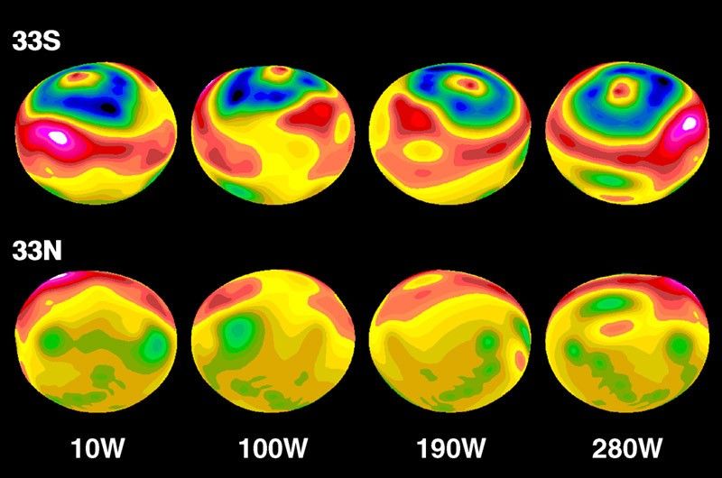 Topographic Map of Vesta's Surface Modeled onto Elliptical Shape