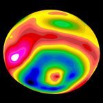 Color-encoded Elevation Map of Vesta