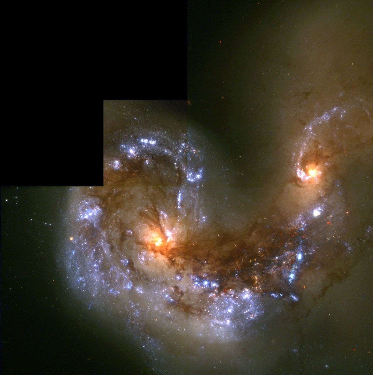 Fireworks Show in Collision of Antennae Galaxies (NGC 4038/4039)