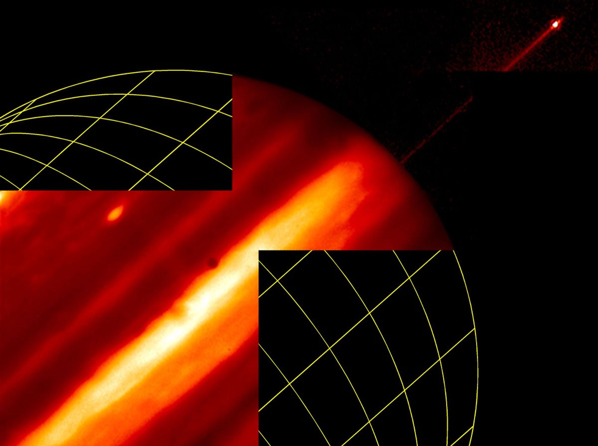 Hubble Provides Infrared View of Moon, Ring, and Clouds