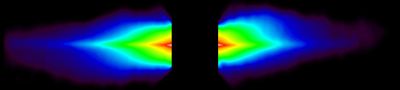 Dust Disk Around Star Beta Pictoris (False Color Image)