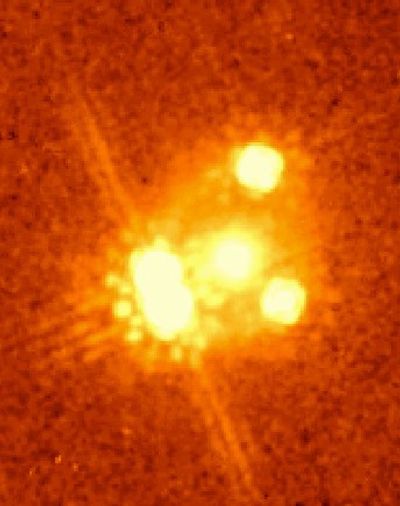 Split, Distorted Light from Quasar PG1115+080 in Infrared