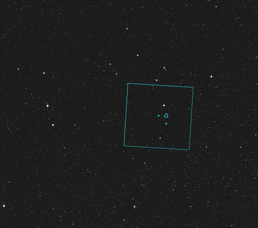 HDF-S on Ground-Based Image (with Hubble Overlay)