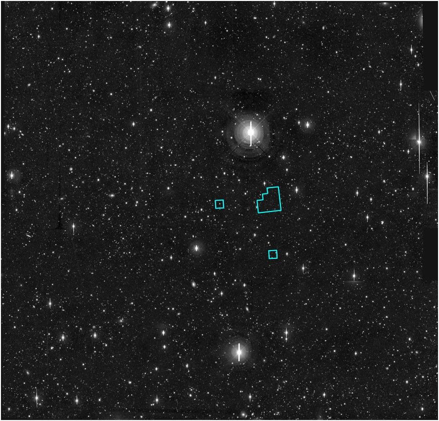 HDF-S on Ground-Based Image (with Hubble Overlay)