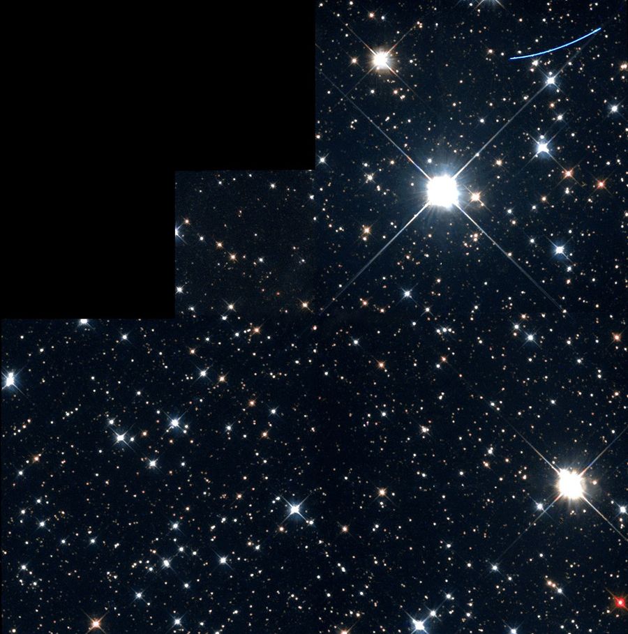 Mile-Wide Asteroid Streaks By Background of Stars