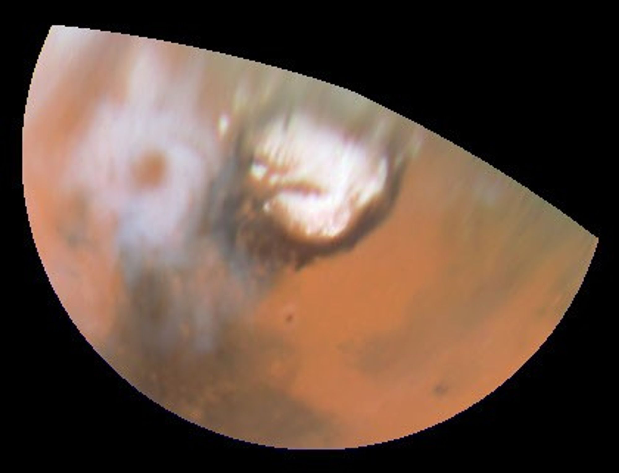Martian Cyclone, Seen From the North Polar Region