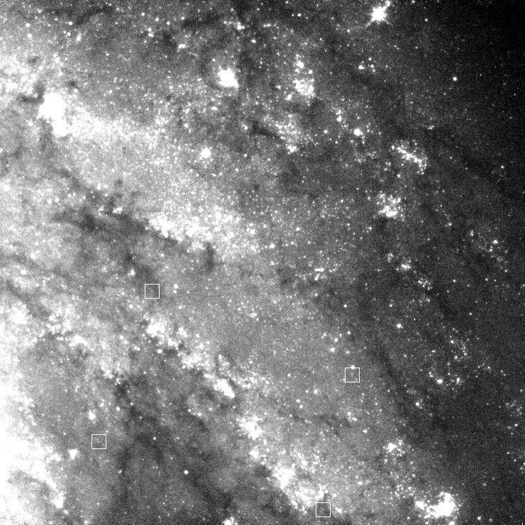 Spiral Galaxy NGC 4603 With Location of Cepheids Marked