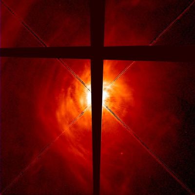 Developing Star AB Aurigae, Viewed With a Coronograph