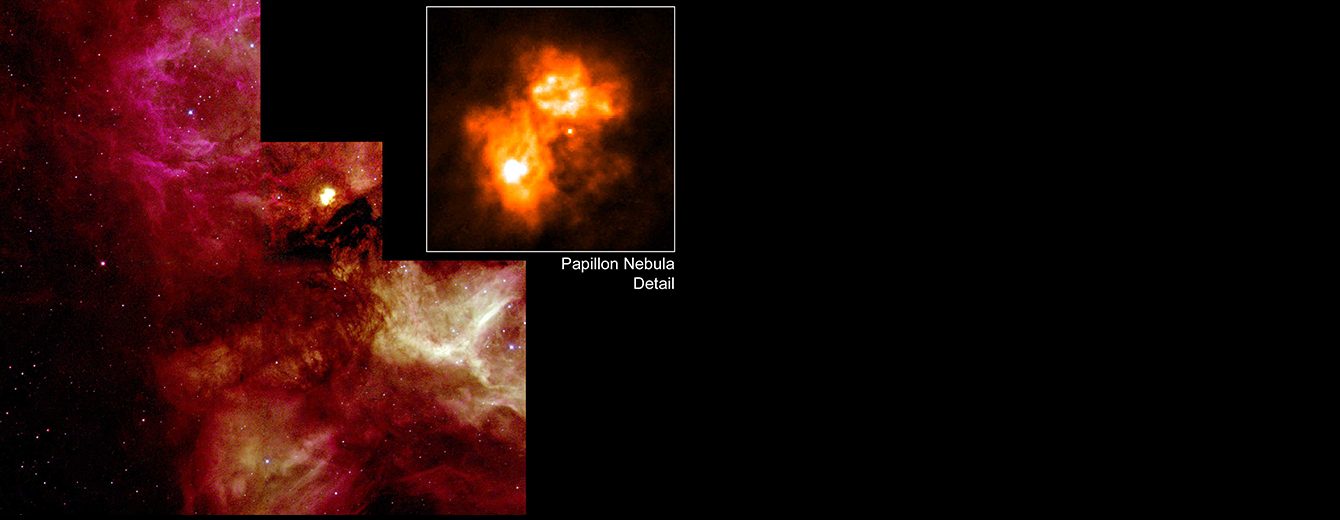 A Butterfly-Shaped "Papillon" Nebula Yields Secrets of Massive Star Birth