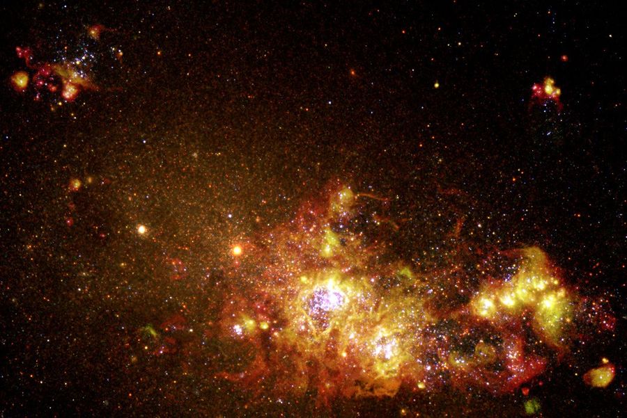 Fireworks of Star Formation Light Up Galaxy NGC 4214