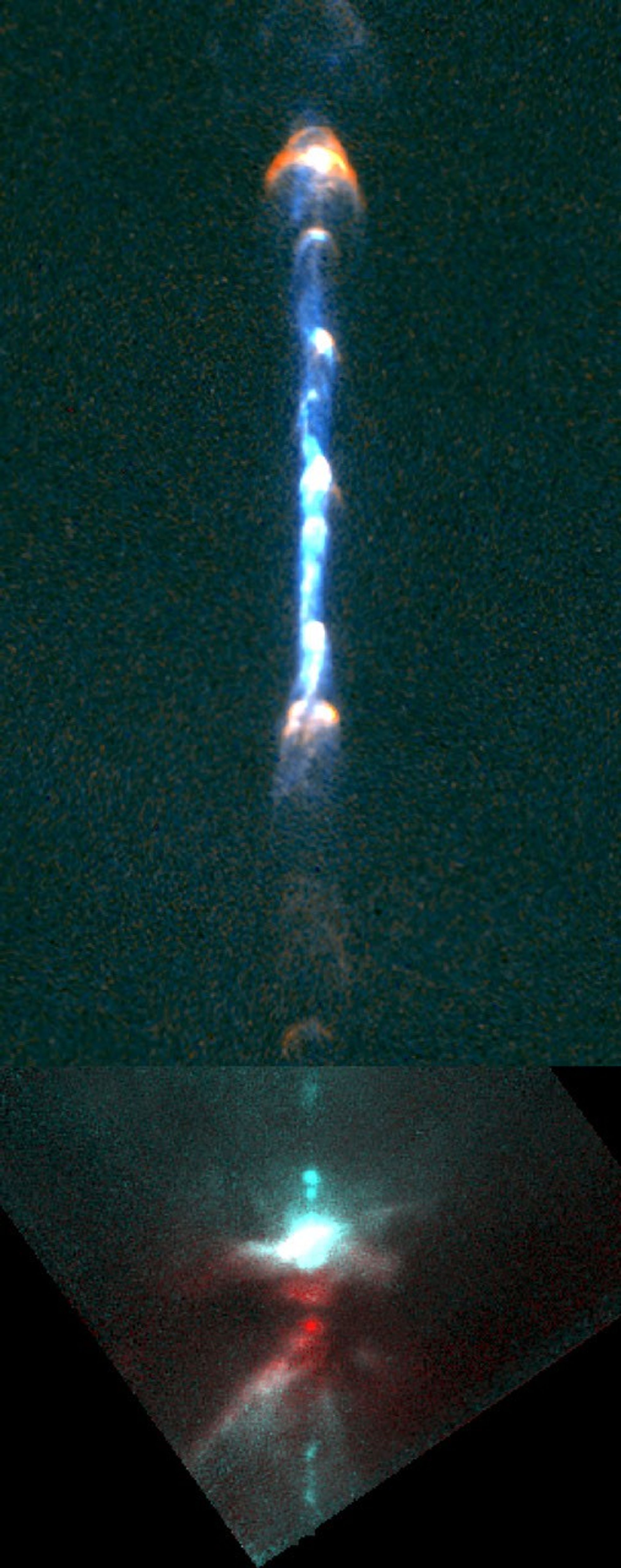 Three Stars Blast 12-Light-Year-Long Jets of Gas Into Space