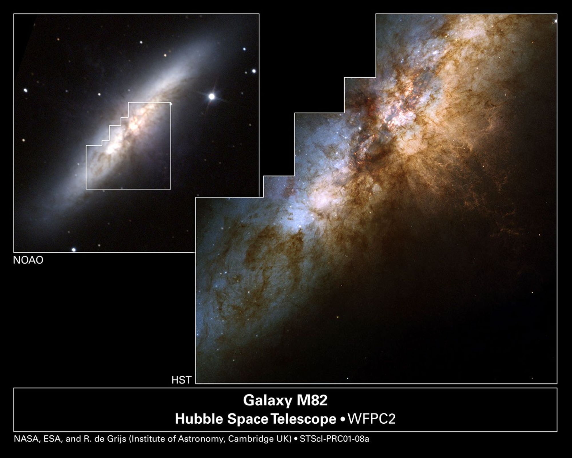 Violent Star Formation in Heart of Starburst Galaxy M82