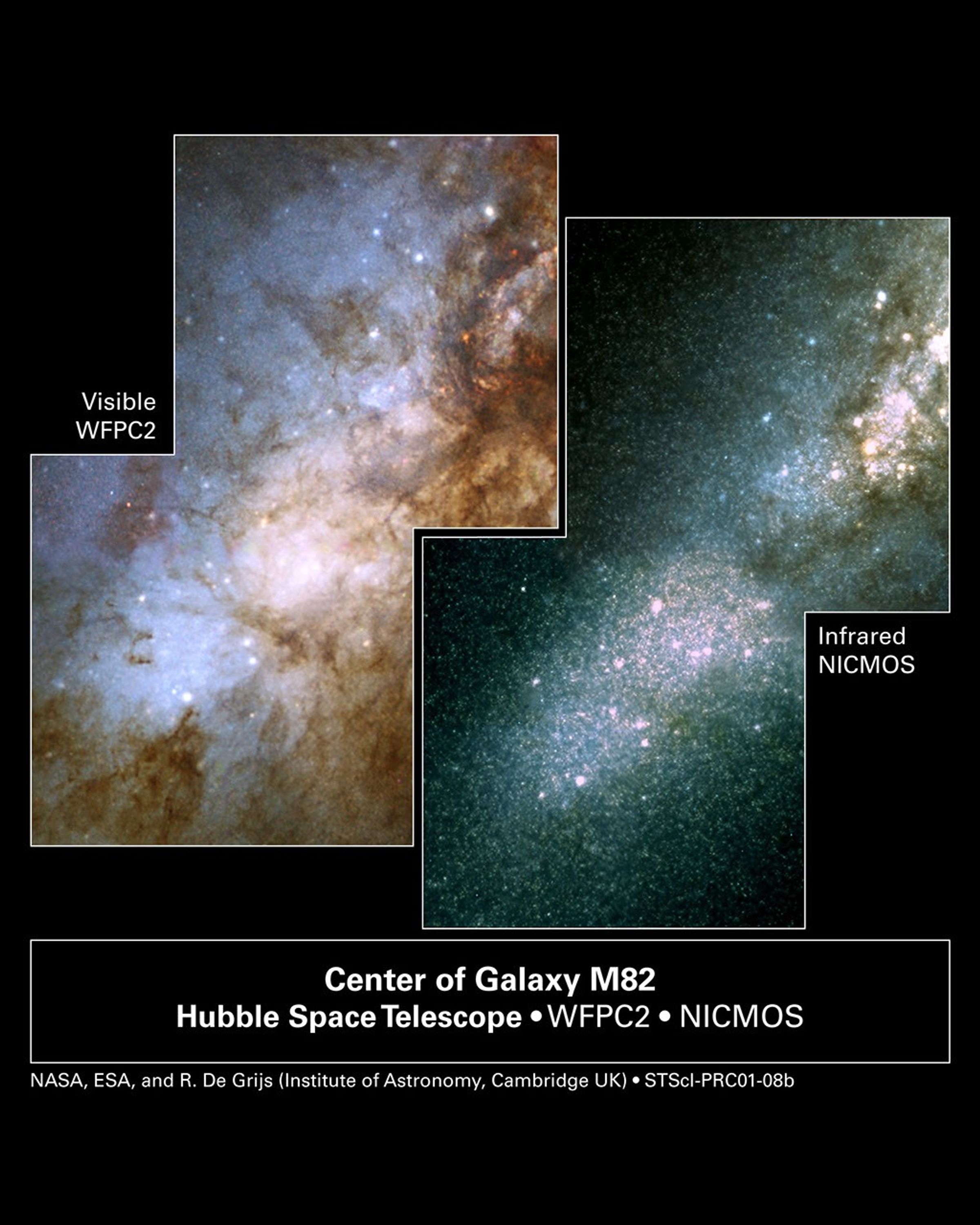 Hubble's Visible and Infrared Views of Nearby Galaxies Yield Clues to Early Universe