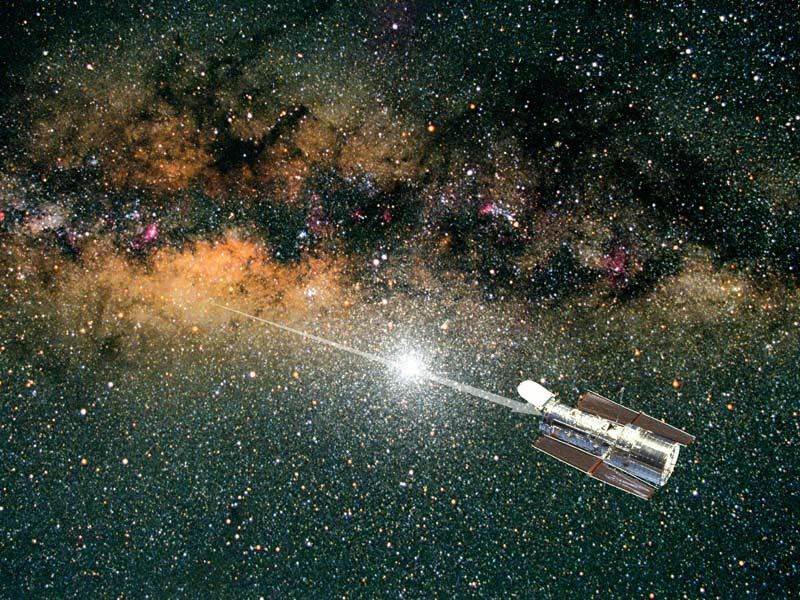 Alignment of Hubble, Star Cluster and Galactic Bulge for Microlensing Observation