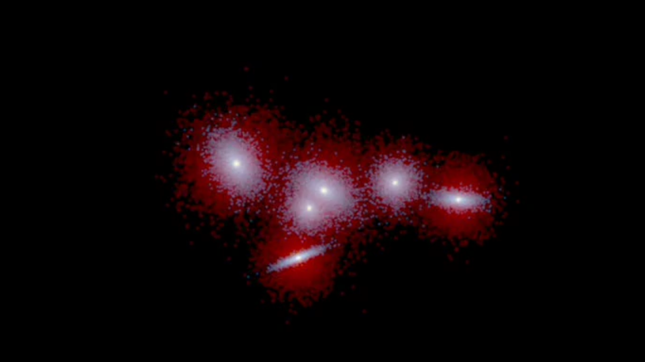 A Computer Simulation of a Compact Group